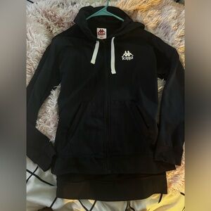 Kappa black and white zip up hoodie size small
